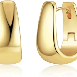 925 Sterling Silver Earrings Small Chunky Silver Earrings for Women Small Hoop #OWK010