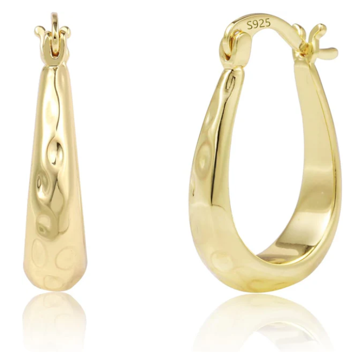 925 Sterling Silver Hoop Earrings for Women Silver Oval Hoop #OWK001