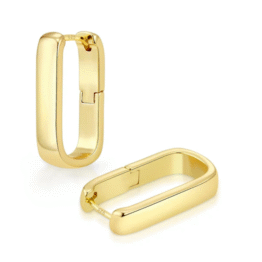 925 Sterling Silver Hoop Earrings for Women Small Square #OWK009